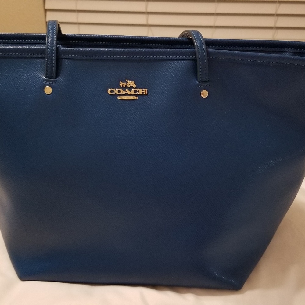 Teal Coach tote bag